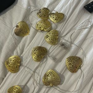 Gold heart string lights (battery powered)